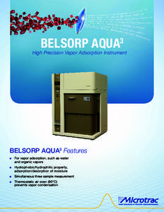 BELSORP AQUA  3 High Precision Vapor Adsorption Instrument