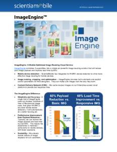 ImageEngine: A Mobile-Optimized Image Resizing Cloud Service ImageEngine combines 3 capabilities into a simple yet powerful image resizing solution that will reduce your image payload and improve load time by 60%.   M