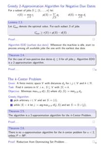 Approximation Algorithms (ADM III)