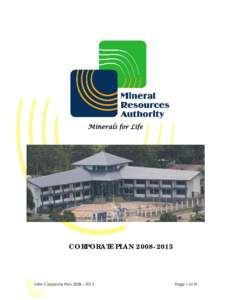 Minerals for Life  CORPORATE PLANMRA Corporate Plan 2008 – 2013