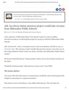Ald. Joe Davis claims streetcar project would take revenue from Milwaukee Public Schools | PolitiFact Wisconsin 