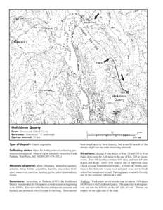 Heikkinen Quarry Town: Greenwood, Oxford County Base map: Greenwood 7.5’ quadrangle Contour interval: 20 feet  Type of deposit: Granite pegmatite.