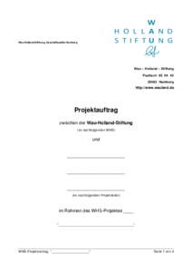 Wau-Holland-Stiftung, Geschäftsstelle Hamburg  Wau – Holland – Stiftung PostfachHamburg