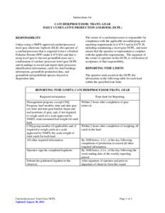Instructions for catcher/processor trawl gear daily cumulative production logbook (DCPL)