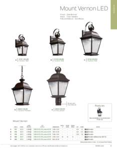 OUTDOOR  Mount Vernon LED Finish: Olde Bronze® Glass: Clear Seeded Fixture Material: Solid Brass