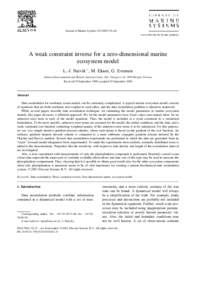 Journal of Marine Systems 28 Ž–44 www.elsevier.nlrlocaterjmarsys A weak constraint inverse for a zero-dimensional marine ecosystem model L.-J. Natvik ) , M. Eknes, G. Evensen