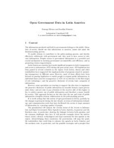 Open Government Data in Latin America Fumega Silvana and Scrollini Fabrizio Independent Consultant/LSE /,  1