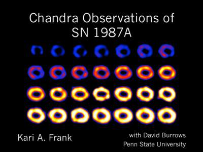Chandra Observations of SN 1987A Kari A. Frank  with David Burrows