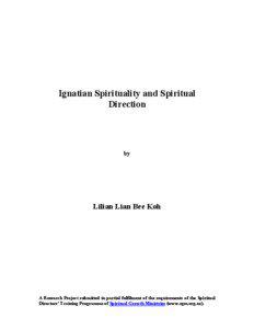 Ignatian Spirituality and Spiritual Direction