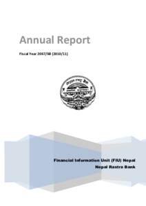 Annual Report Fiscal Year) Financial Information Unit (FIU) Nepal Nepal Rastra Bank