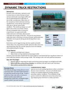 Traffic Management  Active Traffic Management Dynamic Truck Restrictions