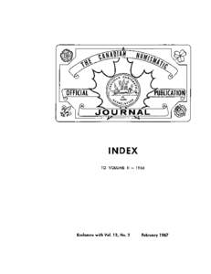 INDEX TO VOLUME II - Enclosure with Vol. 12, No[removed]