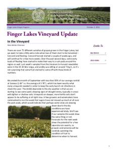 Finger Lakes Grape Program  October 2, 2013 In the Vineyard Hans Walter-Peterson