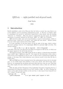 QED.sty — right-justified end-of-proof mark Paul Taylor