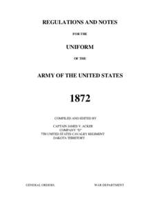REGULATIONS AND NOTES FOR THE UNIFORM OF THE