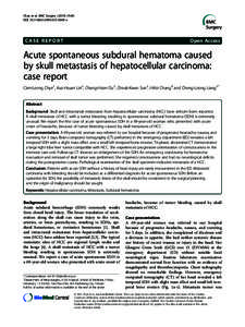 Acute spontaneous subdural hematoma caused by skull metastasis of hepatocellular carcinoma: case report