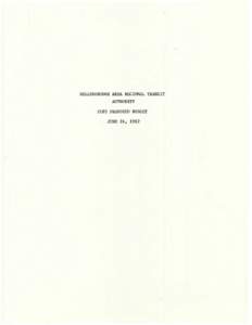 HILLSBOROUGH AREA REGIONAL TRANSIT AUTHORITY FY83 PROPOSED BUDGET JUNE 24, 1982  TABLE OF CONTENTS