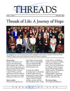 VOL. 1, NO. 1  AUGUST 2003 Threads of Life: A Journey of Hope