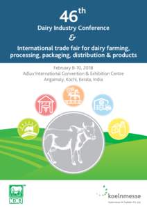 46  th Dairy Industry Conference International trade fair for dairy farming,