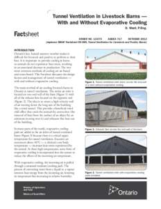 Tunnel Ventilation in Livestock Barns — With and Without Evaporative Cooling D. Ward, P.Eng. ORDER NO
