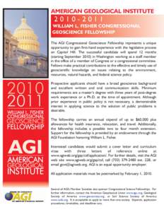 AMERICAN GEOLOGICAL INSTITUTEWILLIAM L. FISHER CONGRESSIONAL GEOSCIENCE FELLOWSHIP