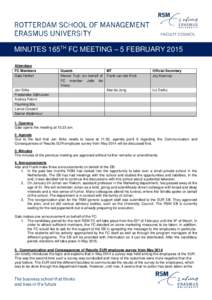 MINUTES 165TH FC MEETING – 5 FEBRUARY 2015 Attendees FC Members Gabi Helfert  Guests