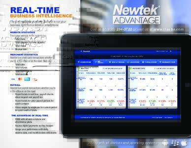 REAL-TIME  BUSINESS INTELLIGENCE The only real-time operating platform to run your business right from a tablet or smartphone. WEBSITE STATISTICS