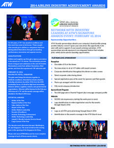 40 Annual ATW’s 40 Annual 2014 AIRLINE ATW’s INDUSTRY ACHEIVEMENT AWARDS