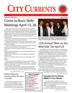 CityCURRENTS A Newsletter  for the City