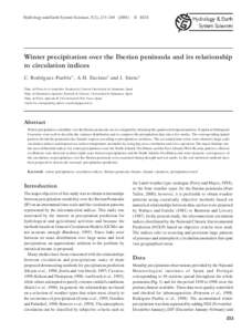 Hydrology and Earth System Sciences,Winter 5(2), 233–) © Iberian EGS peninsula and its relationship to circulation indices precipitation