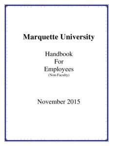 Marquette University Handbook For Employees (Non-Faculty)