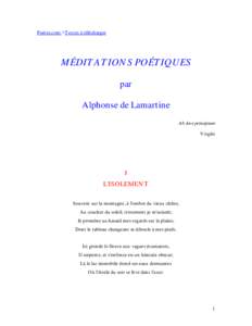 Poetes.com > Textes à télécharger  MÉDITATIONS POÉTIQUES par Alphonse de Lamartine Ab Jove principium