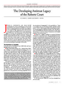 C O V E R  S T O R I E S Antitrust, Vol. 28, No. 3, Summer 2014. © 2014 by the American Bar Association. Reproduced with permission. All rights reserved. This information or any portion thereof may not be copied or diss