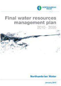 PR09 Water Resources Management Plan  NORTHUMBRIAN WATER LIMITED