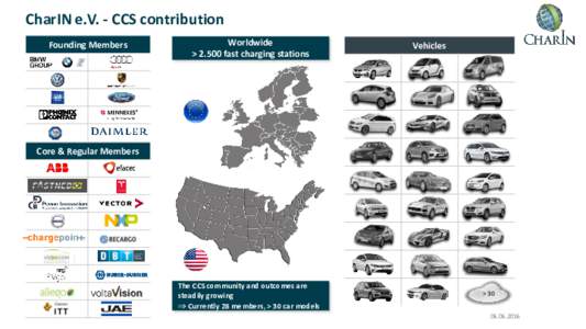 CharIN e.V. - CCS contribution Founding Members Worldwide > 2.500 fast charging stations