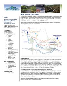 NISP General Fact Sheet  NISP Northern Colorado Water Conservancy District 220 Water Ave.