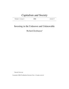 Capitalism and Society Volume 1, Issue[removed]Article 5