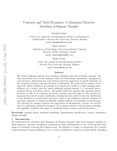 Concepts and Their Dynamics: A Quantum-Theoretic Modeling of Human Thought Diederik Aerts arXiv:1206.1069v2 [cs.AI] 5 Jan 2013