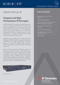 Communication & Network Security  DigiSAFE NetCrypt 30 Compact and High Performance IP Encryptor