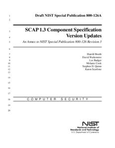 NIST SP 800-126A, SCAP 1.3 Component Specification Version Updates