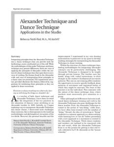Reprinted with permission.  Alexander Technique and Dance Technique Applications in the Studio Rebecca Nettl-Fiol, M.A., M.AmSAT