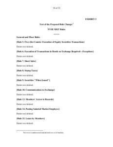 18 of 32  EXHIBIT 5 Text of the Proposed Rule Change: 1 NYSE MKT Rules *****