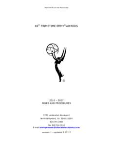 PRIMETIME RULES AND PROCEDURES  ! 69th PRIMETIME EMMY® AWARDS !