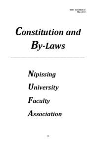 NUFA Constitution May 2013 Constitution and By-Laws ___________________________________________________________