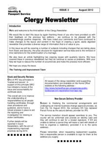 Clergy newsletter edition 3