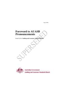 Auditing Standard - Foreword