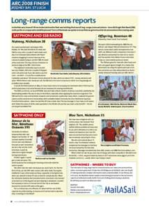 ARC 2008 FINISH RODNEY BAY, ST LUCIA Long-range comms reports In the February issue of YM we looked at how the fleet was tackling the issue of long-range communications – how did Single Side Band (SSB) radio perform co