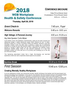 2018  WCB Workplace Health & Safety Conference  CONFERENCE BROCHURE
