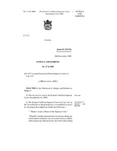 No. 17 of[removed]The Eastern Caribbean Supreme Court (Amendment) Act[removed]
