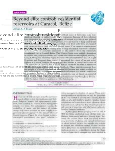 Beyond elite control: residential reservoirs at Caracol, Belize
